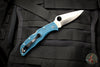 Spyderco Endela Folder Blue Handle Satin Flat Ground K390 Steel C243FPK390