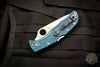 Spyderco Endela Folder Blue Handle Satin Flat Ground K390 Steel C243FPK390