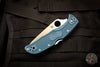 Spyderco Endela Folder Blue Handle Satin Flat Ground K390 Steel C243FPK390