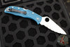Spyderco Endela Folder- Blue Handle- Satin Flat Ground Serrated K390 Steel C243FSK390