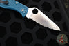 Spyderco Endela Folder- Blue Handle- Satin Flat Ground Serrated K390 Steel C243FSK390
