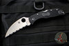 Spyderco Endela Folder Black FRN Handle Satin Wharncliffe Flat Ground Part Serrated Blade C243FSWCBK