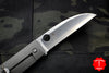 Spyderco Swayback Titanium Handle Stonewash Flat Ground Wharncliffe Folder C249TIP