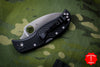Spyderco RockJumper Black Handle Satin Flat Ground Wharncliffe Lockback Knife Serrated C254SBK