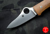 Spyderco SpyOpera Brown Micarta Handle Satin Flat Ground Knife C255CMP