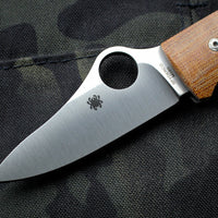 Spyderco SpyOpera Brown Micarta Handle Satin Flat Ground Knife C255CMP