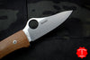 Spyderco SpyOpera Brown Micarta Handle Satin Flat Ground Knife C255CMP