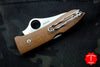 Spyderco SpyOpera Brown Micarta Handle Satin Flat Ground Knife C255CMP