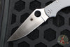 Spyderco Stretch 2 XL Lockback Knife- Gray G-10 Handle- Satin Flat Ground CRU-WEAR Steel Blade C258GPGYCW