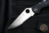 Spyderco Stretch 2 XL Lockback Knife- Black FRN Handle- Satin Flat Ground Part Serrated Blade C258PSBK