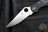Spyderco Stretch 2 XL Lockback Knife- Black FRN Handle- Satin Flat Ground Full Serrated Blade C258SBK