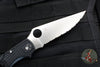 Spyderco Stretch 2 XL Lockback Knife- Black FRN Handle- Satin Flat Ground Full Serrated Blade C258SBK