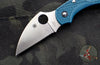 Spyderco Dragonfly Compact Folding Knife Blue FRN Handles Wharncliffe K390 Steel Blade C28FP2WK390