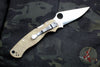 Spyderco Paramilitary 2- Brown Micarta Handle- Cru-Wear Steel Satin Blade C81MPCW2