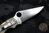 Spyderco Paramilitary 2- Brown Micarta Handle- Cru-Wear Steel Satin Blade C81MPCW2