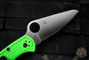 Spyderco Salt 2 Green FRN Handle LC200N Satin Flat Ground Lockback Knife C88FPGR2