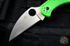 Spyderco Salt 2 Green FRN Handle Wharncliffe LC200N Satin Flat Ground Lockback Knife C88FPWCGR2