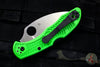 Spyderco Salt 2 Green FRN Handle Wharncliffe LC200N Satin Flat Ground Lockback Knife C88FPWCGR2