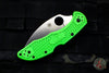 Spyderco Salt 2 Green FRN Handle Wharncliffe LC200N Satin Flat Ground Lockback Knife C88FPWCGR2