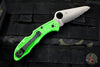 Spyderco Salt 2 Green FRN Handle LC200N Serrated Satin Flat Ground Lockback Knife C88FSGR2