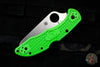Spyderco Salt 2 Green FRN Handle LC200N Serrated Satin Flat Ground Lockback Knife C88FSGR2