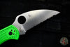 Spyderco Salt 2 Green FRN Handle Wharncliffe LC200N Satin Serrated Flat Ground Lockback Knife C88FSWCGR2