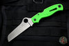 Spyderco Atlantic Salt Green Handle LC200N Satin Flat Ground Lockback Knife C89FPGR