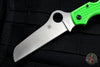 Spyderco Atlantic Salt Green Handle LC200N Satin Flat Ground Lockback Knife C89FPGR