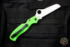 Spyderco Atlantic Salt Green Handle LC200N Satin Flat Ground Lockback Knife C89FPGR