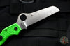 Spyderco Atlantic Salt Green Handle LC200N Satin Flat Ground Lockback Knife C89FPGR