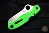 Spyderco Atlantic Salt Green Handle LC200N Satin Flat Ground Lockback Knife C89FPGR