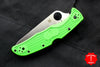 Spyderco Pacific Salt 2 Green Handle Satin LC200N Flat Ground Lockback Knife C91FPGR2
