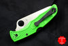 Spyderco Pacific Salt 2 Green Handle Satin LC200N Flat Ground Lockback Knife C91FSGR
