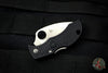 Spyderco Manbug Black Handle Satin Wharncliffe Lockback Knife MBKWP