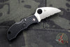 Spyderco Manbug Black Handle Satin Wharncliffe Lockback Knife MBKWS