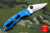 Spyderco Delica Blue Handle VG-10 Satin Flat Ground Lockback Knife C11FPBL
