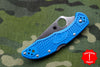 Spyderco Delica Blue Handle VG-10 Satin Flat Ground Lockback Knife C11FPBL