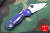 Spyderco Para 3 Blue with Satin CPM S110V Steel Folder C223GPDBL