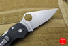 Spyderco Paramilitary 3 Black with Satin Full Serrated CPM S30V Steel Folder C223GS