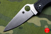 Spyderco Endela- Black Handle- Satin Flat Ground Lockback Knife C243PBK