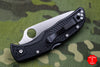 Spyderco Endela- Black Handle- Satin Flat Ground Lockback Knife C243PBK