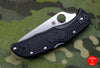 Spyderco Endela- Black Handle- Satin Flat Ground Lockback Knife C243PBK