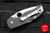 Spyderco Native Carbon Fiber Black Handle Satin Flat Ground Lockback Knife C41CFFP5