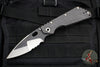 Mick Strider Custom SMF- Serrated Nightmare Grind- Rare Scallop Top Grind- Blackened Blade Flats- Double Flamed Titanium Handles
