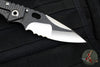 Mick Strider Custom SMF- Serrated Nightmare Grind- Rare Scallop Top Grind- Blackened Blade Flats- Double Flamed Titanium Handles