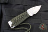 Strider Knives Flamed Titanium Fixed Blade Drop Point Knife- Green Cord