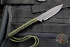 Strider Knives Small Fixed Blade Black Spearpoint with Green Cord