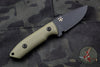 Protech Les George SBR Short Bladed Rockeye Green G-10 Handle Black DLC Fixed Blade Leather Sheath LG513-GREEN SBR