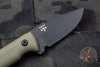 Protech Les George SBR Short Bladed Rockeye Green G-10 Handle Black DLC Fixed Blade Leather Sheath LG513-GREEN SBR