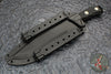 Microtech Arbiter Fixed Blade- Black Handle- Stonewash Full Serrated Blade 104-12
